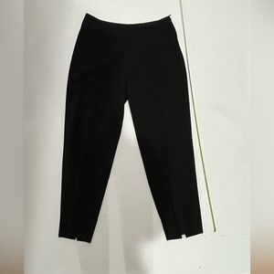 Akris Punto black textured wool split hem crop pant